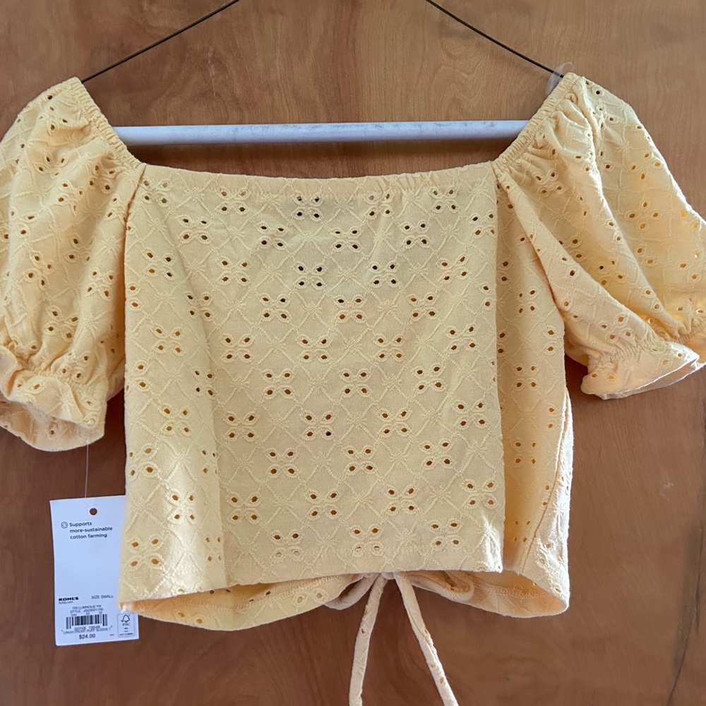 SO goods for life juniors cinch front puff sleeve BRAND NEW size S